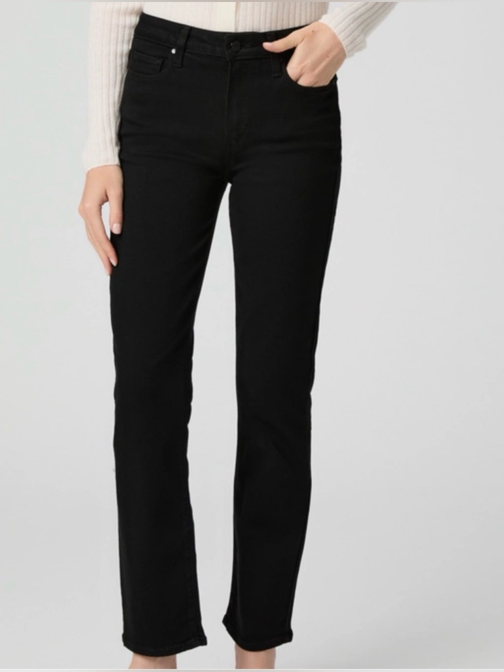 PAIGE Cindy Black Shadow Straight Leg Jeans Size 27